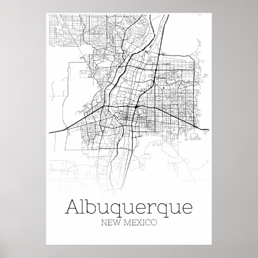 Albuquerque Map - New Mexico - City Map Poster (Vorne)