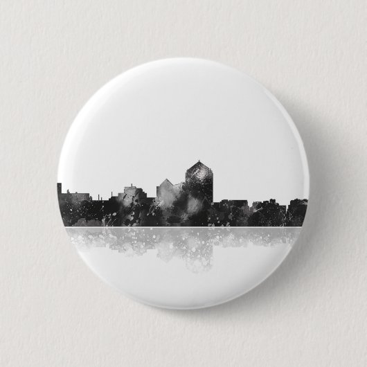 ALBUQUERQUE, Nanometer-SKYLINE - runder Knopf Button (Vorderseite)