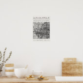 Albuquerque New Mexico Charcoal City Map Poster  (Küche)