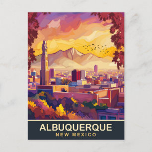 Albuquerque, New Mexico, City Skyline, Reisen Postkarte