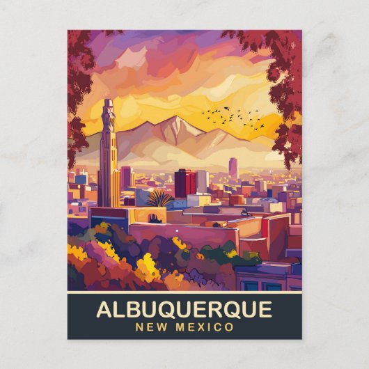 Albuquerque, New Mexico, City Skyline, Reisen Postkarte (Vorderseite)