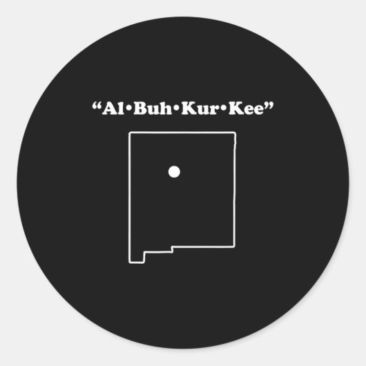 Albuquerque New Mexico Funny Phonetic Gag Gift Runder Aufkleber (Vorderseite)