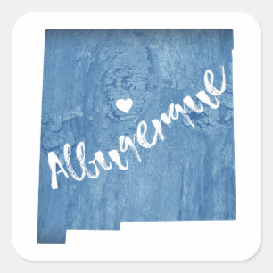 Albuquerque New Mexico Holzkörner Quadratischer Aufkleber