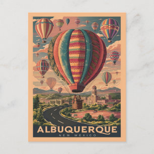 Albuquerque, New Mexico Hot Air Balloons Vintag Postkarte