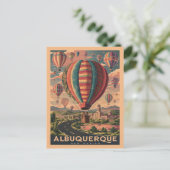 Albuquerque, New Mexico Hot Air Balloons Vintag Postkarte (Stehend Vorderseite)