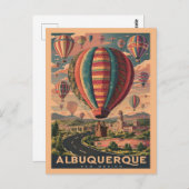 Albuquerque, New Mexico Hot Air Balloons Vintag Postkarte (Vorne/Hinten)