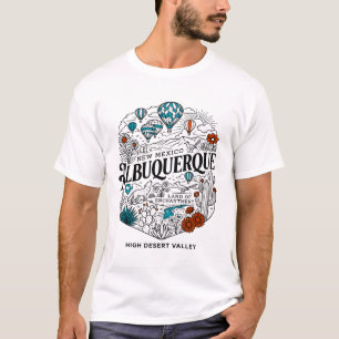 Albuquerque New Mexico Landschaft mit Heißluftball T-Shirt