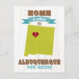Albuquerque, New Mexico Map - Zuhause ist, wo Postkarte