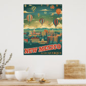 Albuquerque, New Mexico mit einem Heißluftballon Poster (Küche)