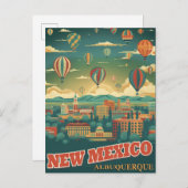 Albuquerque, New Mexico mit einem Heißluftballon Postkarte (Vorne/Hinten)