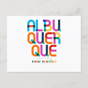 Albuquerque New Mexico Mitte Jahrhundert, Pop Art, Postkarte