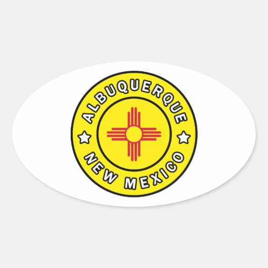 Albuquerque New Mexico Ovaler Aufkleber (Vorderseite)