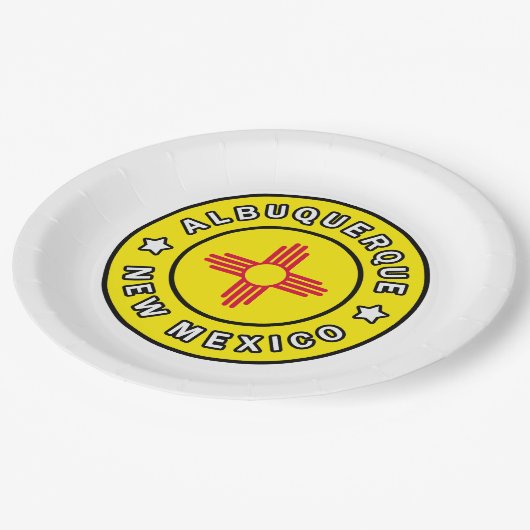 Albuquerque New Mexico Pappteller (Schrägansicht)