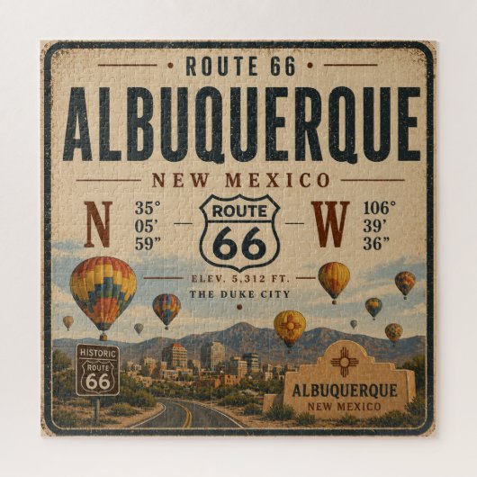 Albuquerque New Mexico Route 66 Tribut Puzzle (Vertikal)