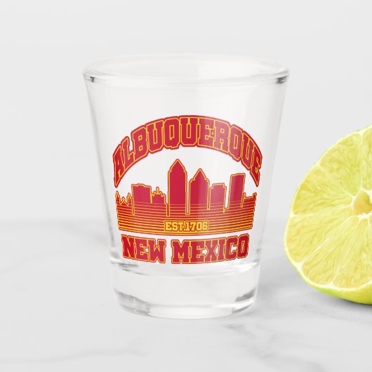Albuquerque, New Mexico Schnapsglas (Vorderseite)