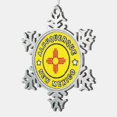 Albuquerque New Mexico Schneeflocken Zinn-Ornament (Rechts)