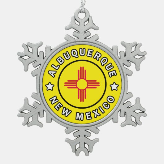 Albuquerque New Mexico Schneeflocken Zinn-Ornament (Vorderseite)