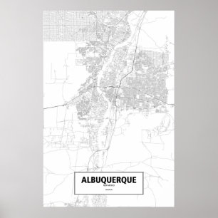 Albuquerque, New Mexico (schwarz auf weiß) Poster