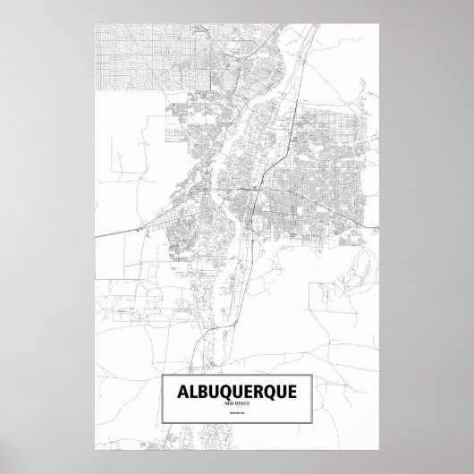 Albuquerque, New Mexico (schwarz auf weiß) Poster (Vorne)