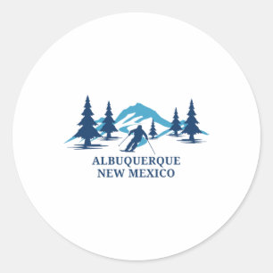 Albuquerque New Mexico Skigebiet Skifahren Skifahr Runder Aufkleber
