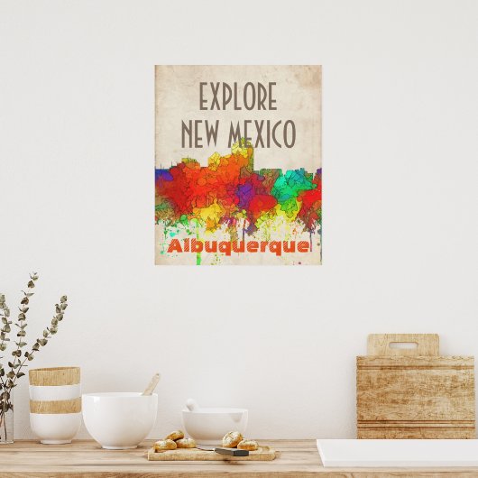 Albuquerque New Mexico Skyline-SG Poster (Küche)