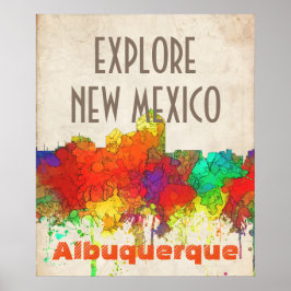 Albuquerque New Mexico Skyline-SG Poster