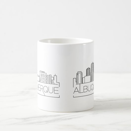 Albuquerque, New Mexico Stylized Skyline Kaffeetasse (Mittel)
