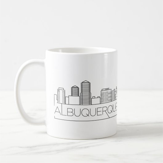 Albuquerque, New Mexico Stylized Skyline Kaffeetasse (Links)