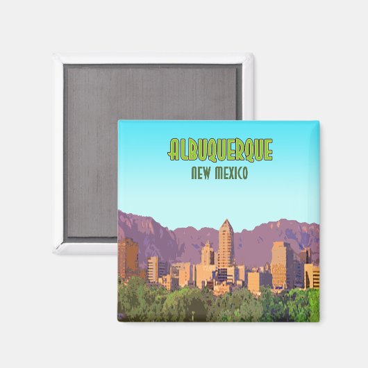 Albuquerque New Mexico Vintag Magnet (Vorderseite/Rückseite)