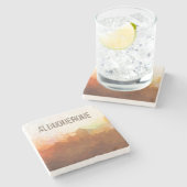 Albuquerque-New Mexiko-Skyline in den WOLKEN Steinuntersetzer (Seitenansicht)