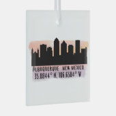 Albuquerque NM City Skyline Ornament Aus Glas (Vorderseite Rechts)