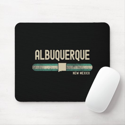 Albuquerque Nm New Mexico Travel &amp; 80s Style  Mousepad (Mit Mouse)
