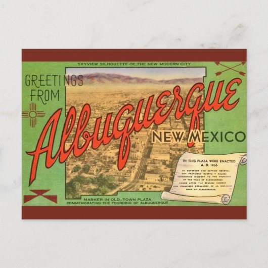 Albuquerque NM Plaza Gruß Postkarte (Vorderseite)