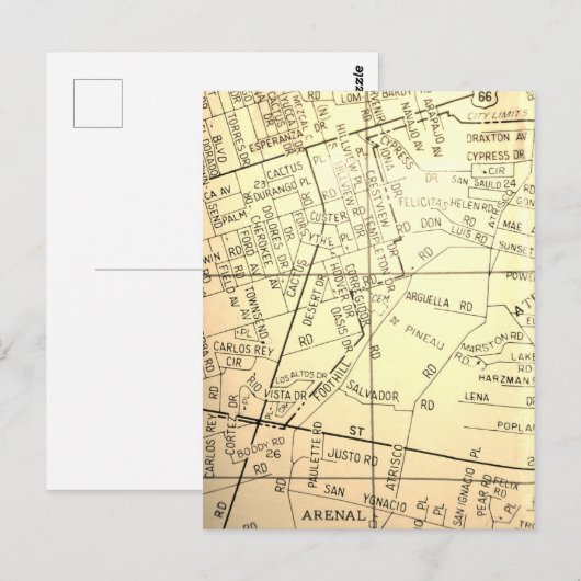 Albuquerque, NM Vintag Map Postkarte (Vorne/Hinten)