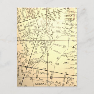 Albuquerque, NM Vintag Map Postkarte