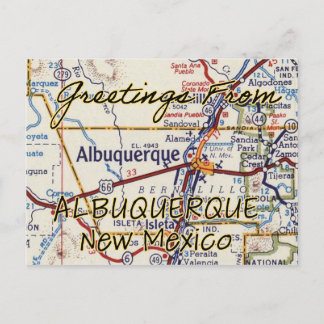 Albuquerque NM Vintag Map Postkarte
