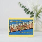 Albuquerque NM Vintage-Gruß Postkarte (Stehend Vorderseite)