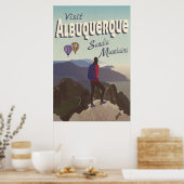 Albuquerque Sandia Berge Retro Reiseplaner Poster (Küche)