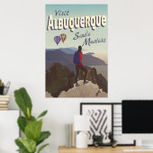 Albuquerque Sandia Berge Retro Reiseplaner Poster (Heimbüro)