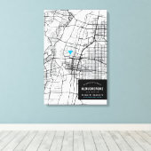 Albuquerque Stadtkarte + Ort markieren Leinwanddruck (Insitu (Holzboden))