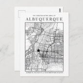 Albuquerque Stadtkarte + Ortsmarkenpostkarte Postkarte (Vorne/Hinten)