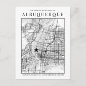 Albuquerque Stadtkarte + Ortsmarkenpostkarte Postkarte (Vorderseite)