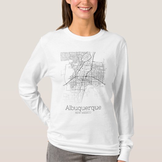 Albuquerque Stadtkarte T-Shirt (Vorderseite)