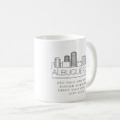 Albuquerque Stylized Skyline | Benutzerdefinierter Kaffeetasse (VorderseiteRechts)