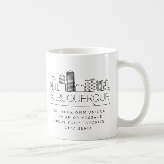 Albuquerque Stylized Skyline | Benutzerdefinierter Kaffeetasse (Rechts)