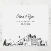 Albuquerque Wedding Champagne Label Schaumweinetikett (Einzelnes Label)
