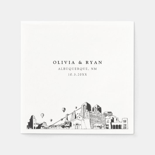 Albuquerque Wedding Minimalistisch Paper Serviette (Vorderseite)