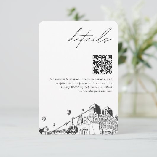 Albuquerque Wedding Modern Details QR Code Begleitkarte (Stehend Vorderseite)