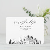 Albuquerque Wedding Modern Save the Date Einladung (Stehend Vorderseite)