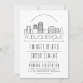 Albuquerque Wedding stylized Skyline Einladung (Vorderseite)